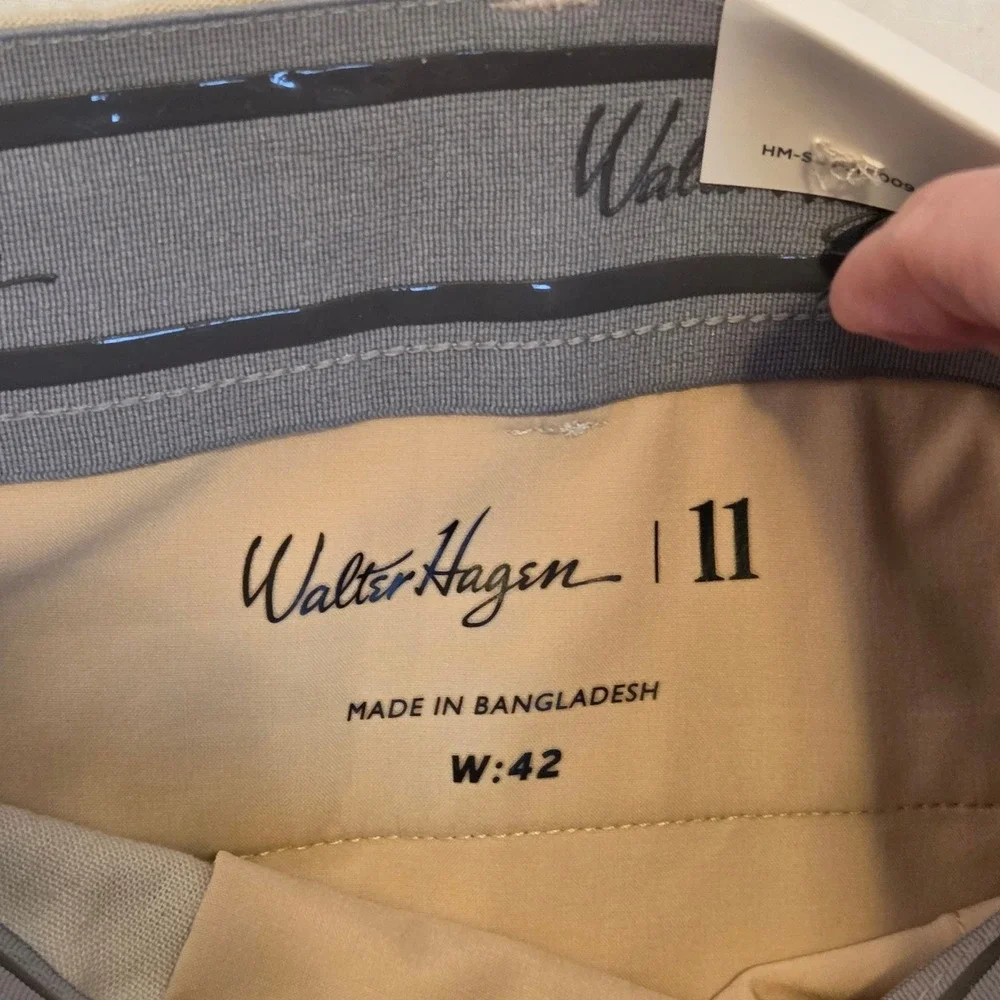 Walter Hagen Mens 42 Khaki‎ Linen Flat Front 9 Inch Inseam Clubhouse Shorts NWT